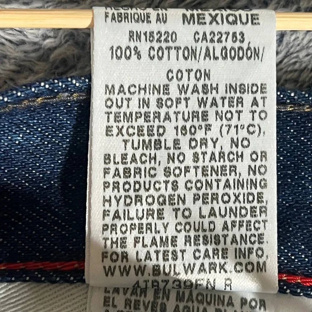Bulwark FR Flame Resistant Denim Carpenter Pants Blue‎ 50x37 PEJ8DW1 NFPA 2112